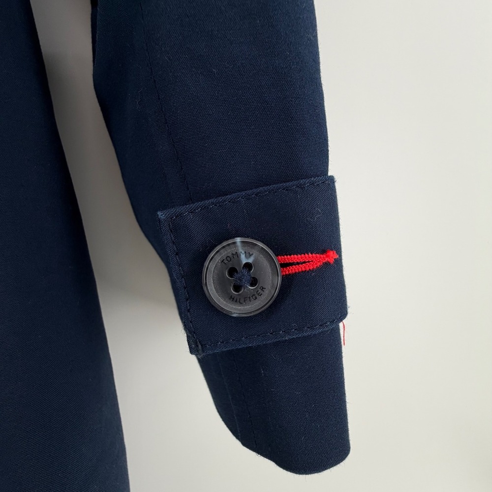 Tommy Hilfiger Navy Double Breasted‎ Trench Coat Belted Size S/P - Picture 6 of 14